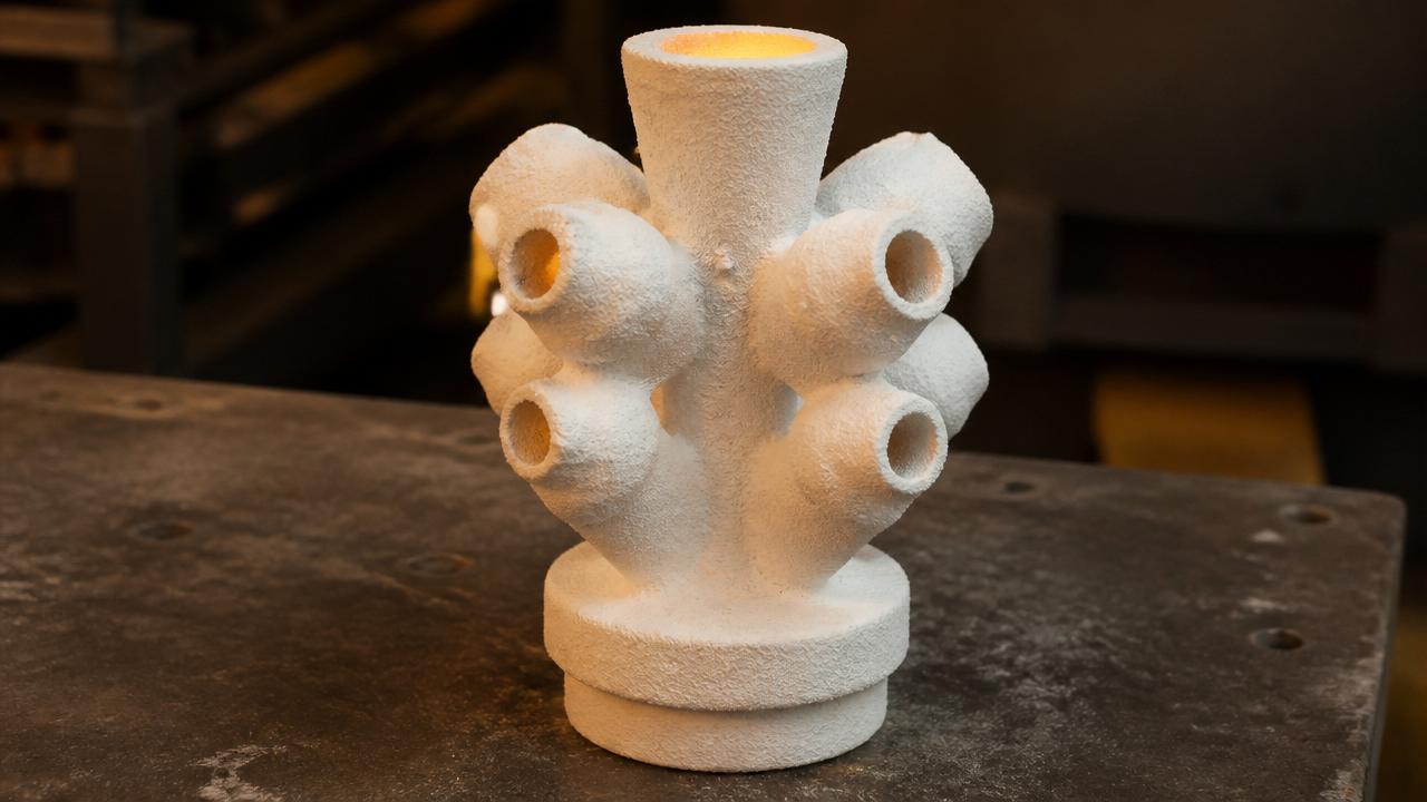 Ceramic investment shell after wax burnout