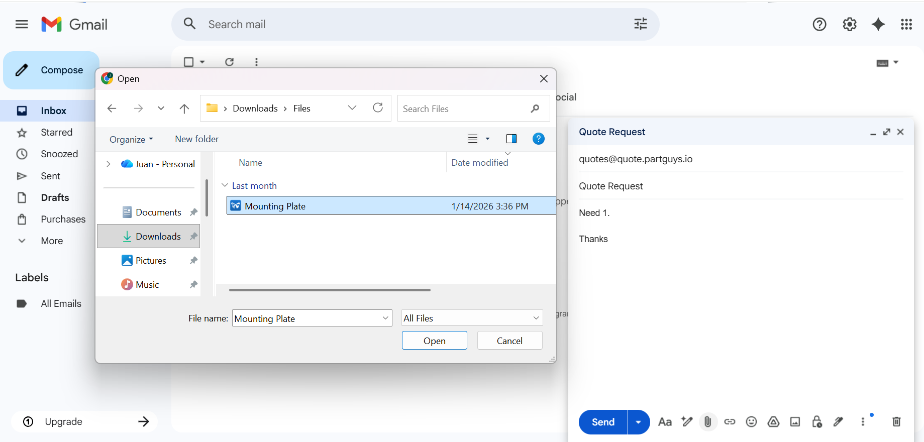 Email your STL file